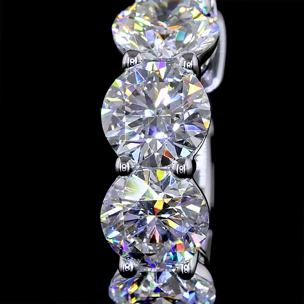 Lab-Grown 3.41 Carat Round D-VS1 Diamond 14K White Gold Huggies Earrings