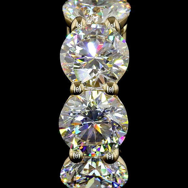 Lab-Grown 3.43 Carat Round E-VS2 Diamond 14K Yellow Gold Huggies Earrings