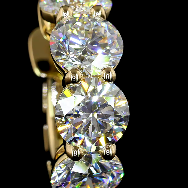 Lab-Grown 5 Carat Round E-VS Diamond 14K Yellow Gold Huggies Earrings