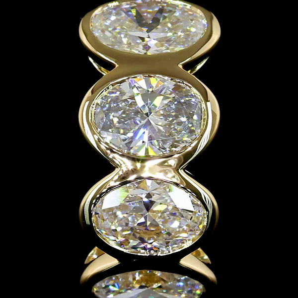 Lab-Grown 2.06 Carat Oval E-VS Diamond 14K Yellow Gold Huggies Earrings