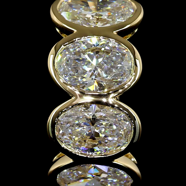 Lab-Grown 2.09 Carat Oval E-VS Diamond 14K Yellow Gold Huggies Earrings
