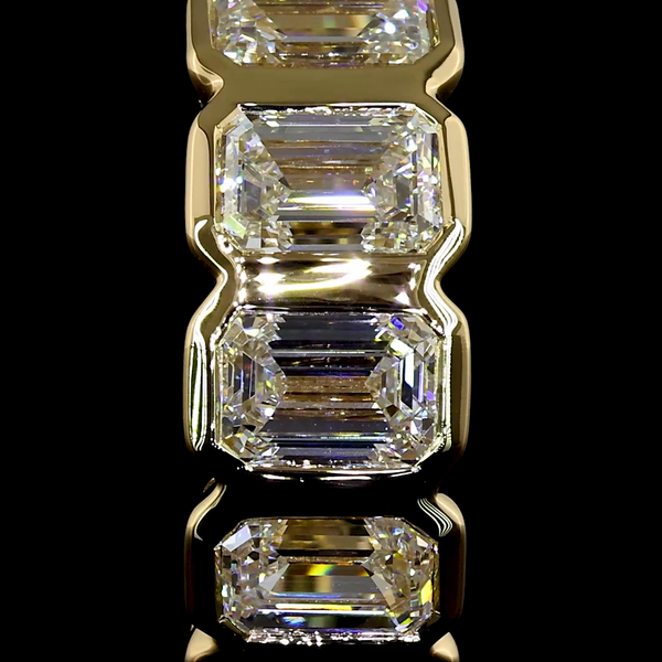 Lab-Grown 1.93 Carat Emerald E-VS Diamond 14K Yellow Gold Huggies Earrings
