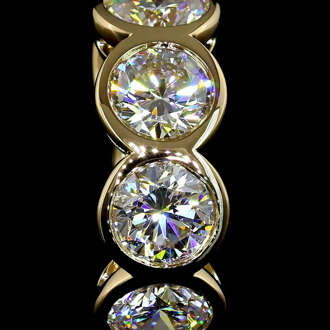 Lab-Grown 1.97 Carat Round E-VS Diamond 14K Yellow Gold Huggies Earrings