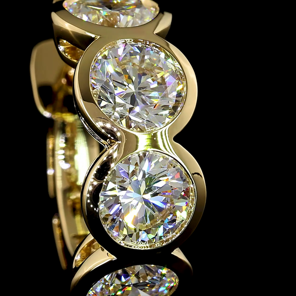 Lab-Grown 2 Carat Round E-VS Diamond 14K Yellow Gold Huggies Earrings