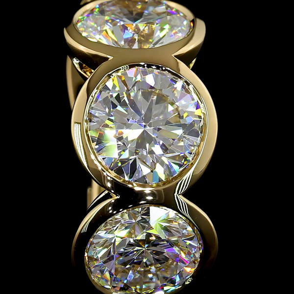 Lab-Grown 5.01 Carat Round D-VS2 Diamond 14K Yellow Gold Huggies Earrings
