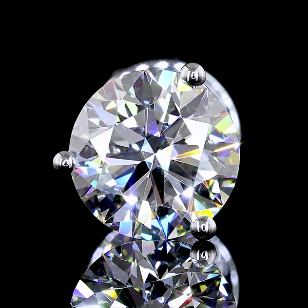 Lab-Grown 1.5 Carat Round E-VVS2 Diamond 14K White Gold Martini Earrings