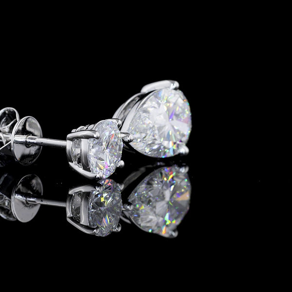 Lab-Grown 5.05 Carat MIX D-VS1 Diamond 14K White Gold Hanging Earrings