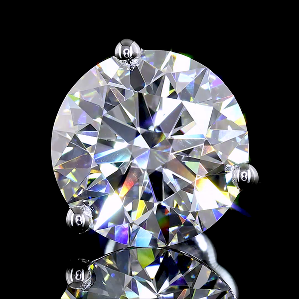 Lab-Grown 5.11 Carat Round G-VS1 Diamond 14K White Gold Martini Earrings