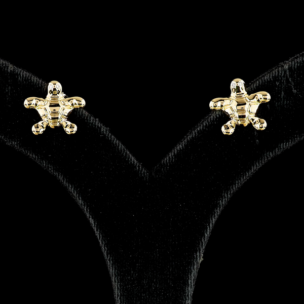 Lab-Grown 0.03 Carat Round F-VS2 Diamond 18K Yellow Gold Symbol Earrings