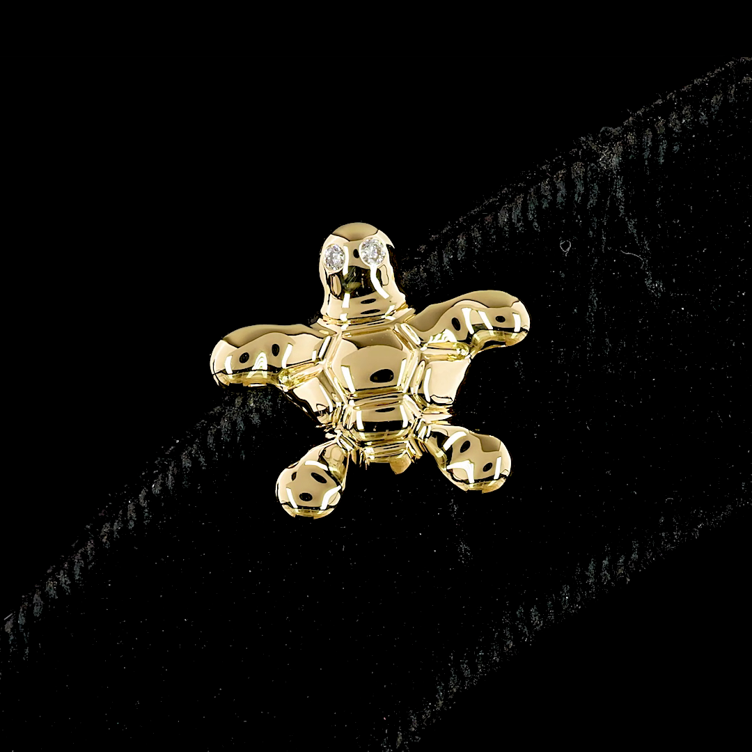 Lab-Grown 0.03 Carat Round F-VS2 Diamond 18K Yellow Gold Symbol Earrings