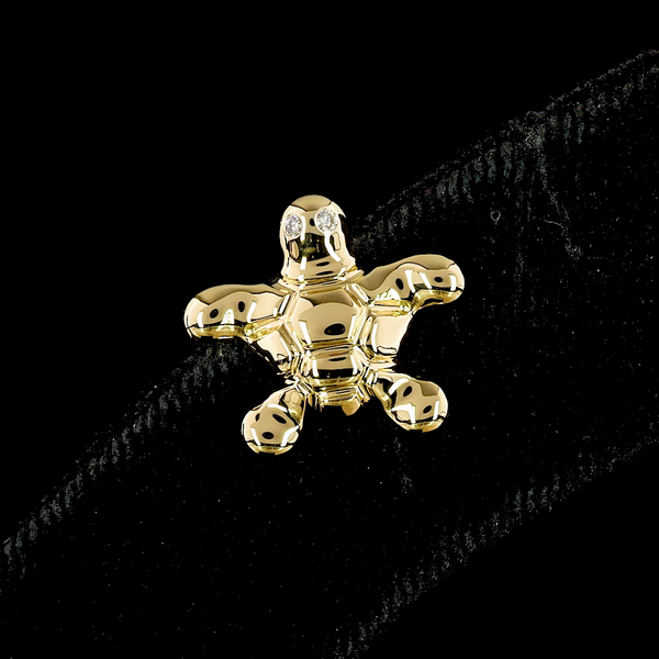 Lab-Grown 0.03 Carat Round F-VS2 Diamond 18K Yellow Gold Symbol Earrings
