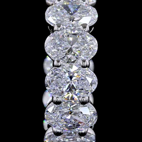 Lab-Grown 3.52 Carat Oval E-VS Diamond 14K White Gold Huggies Earrings