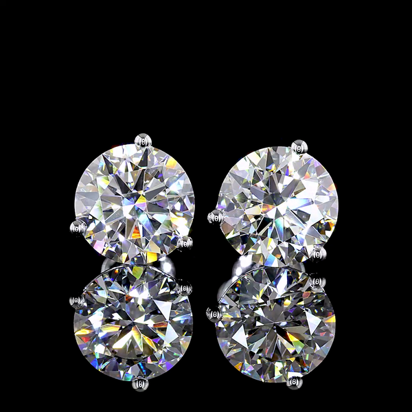 Lab-Grown 4.16 Carat Round F-VS1 Diamond 14K White Gold Martini Earrings