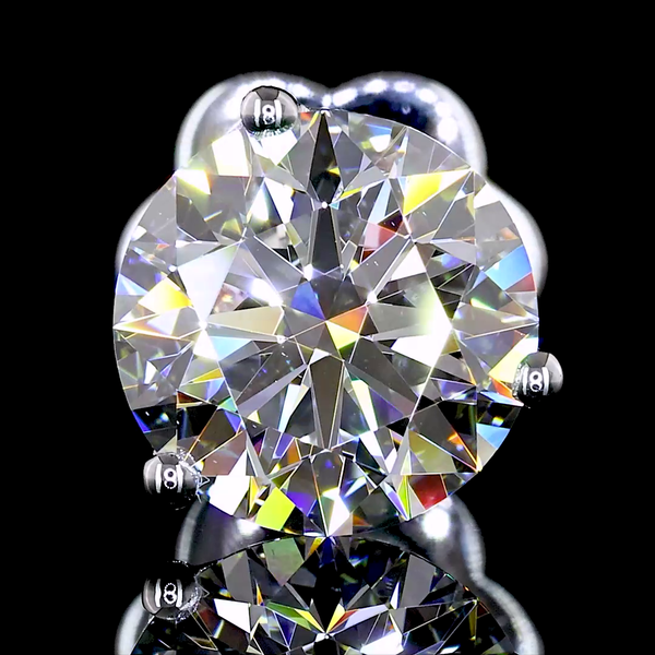 Lab-Grown 2.55 Carat Round E-VS1 Diamond 14K White Gold Martini Earrings