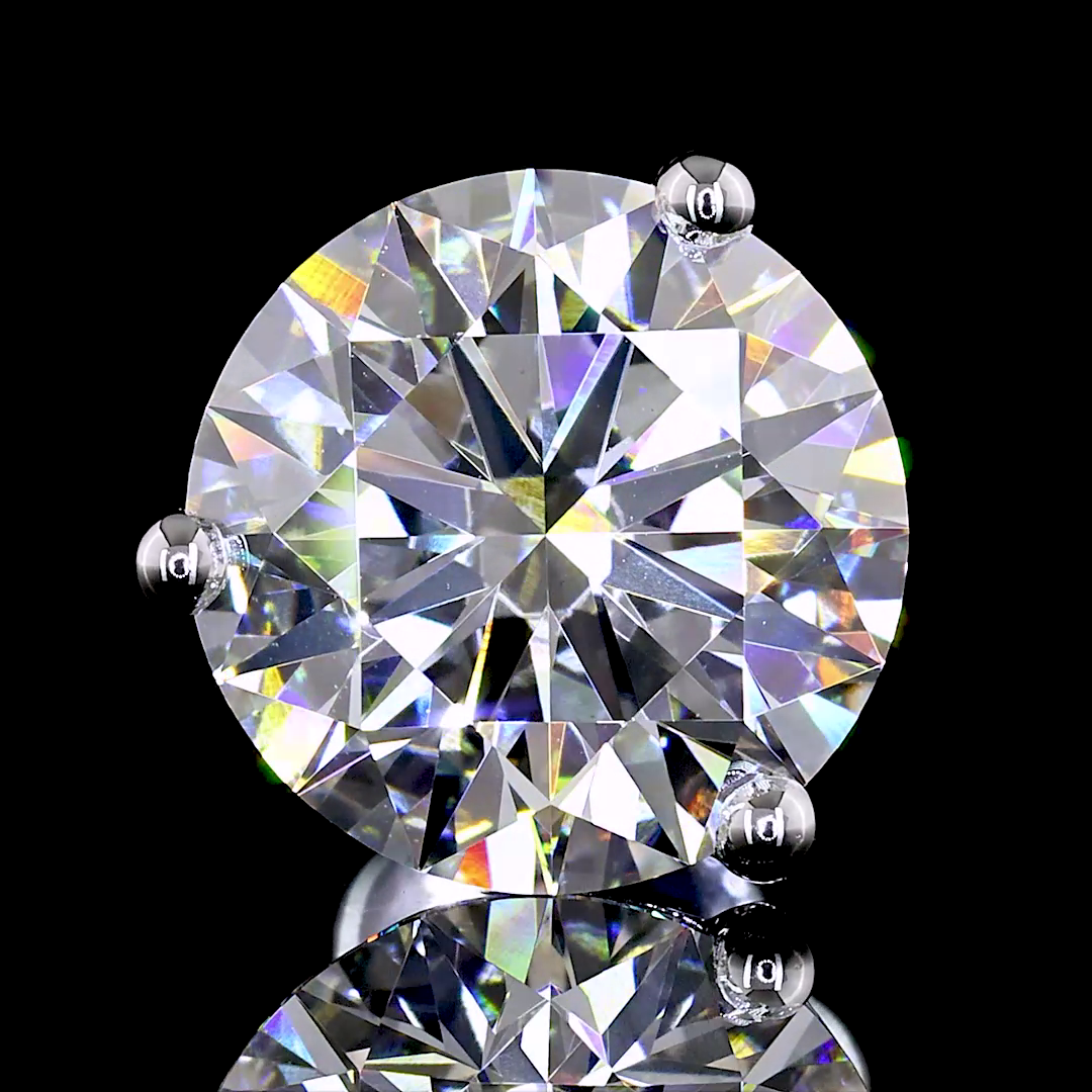 Lab-Grown 4.08 Carat Round F-VVS2 Diamond 14K White Gold Martini Earrings