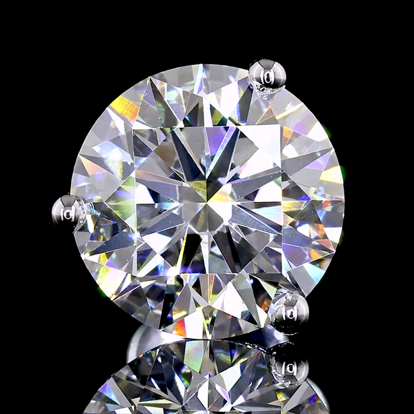Lab-Grown 4.08 Carat Round F-VVS2 Diamond 14K White Gold Martini Earrings