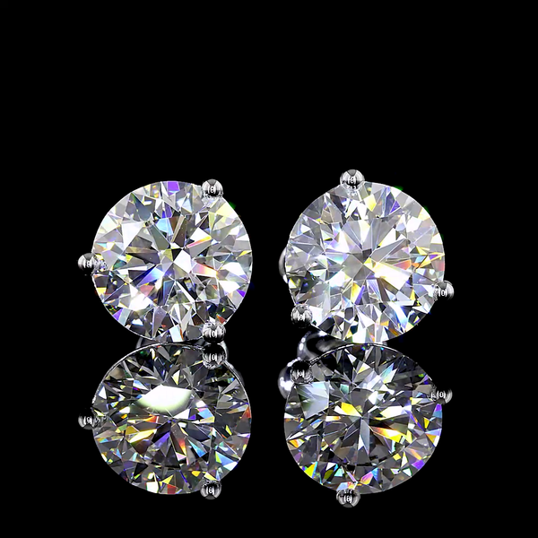 Lab-Grown 5.02 Carat Round F-VVS2 Diamond 14K White Gold Martini Earrings