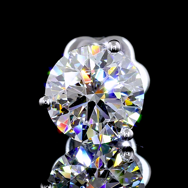 Lab-Grown 2.16 Carat Round E-VS2 Diamond 14K White Gold Martini Earrings