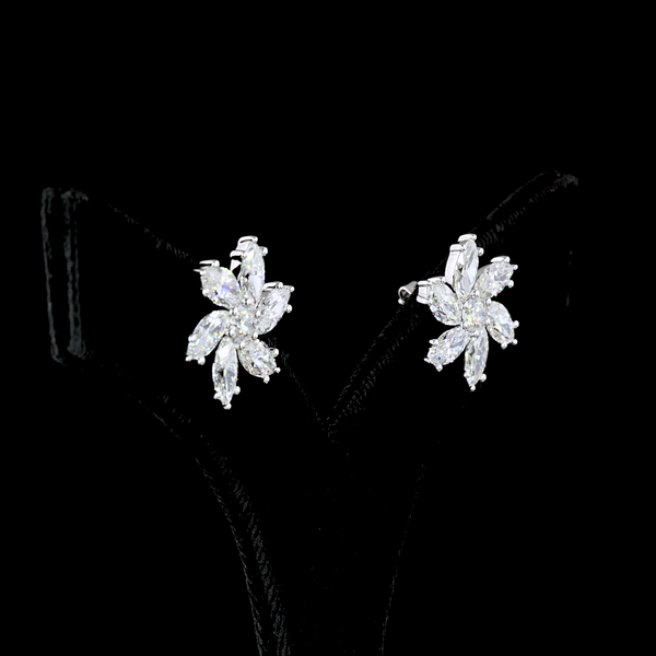 Lab-Grown 6.18 Carat MIX E-VS Diamond 14K White Gold Studs Earrings