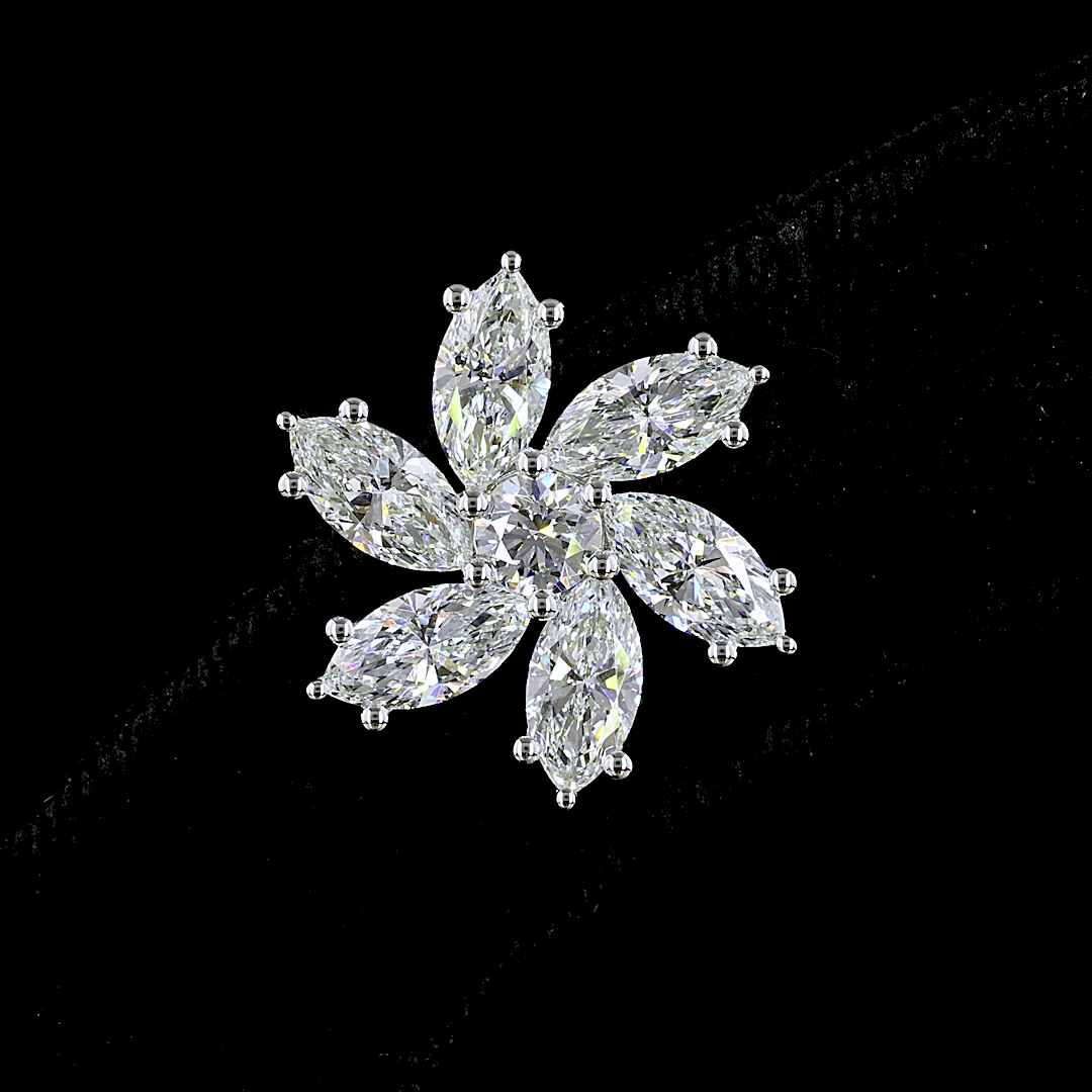 Lab-Grown 6.18 Carat MIX E-VS Diamond 14K White Gold Studs Earrings