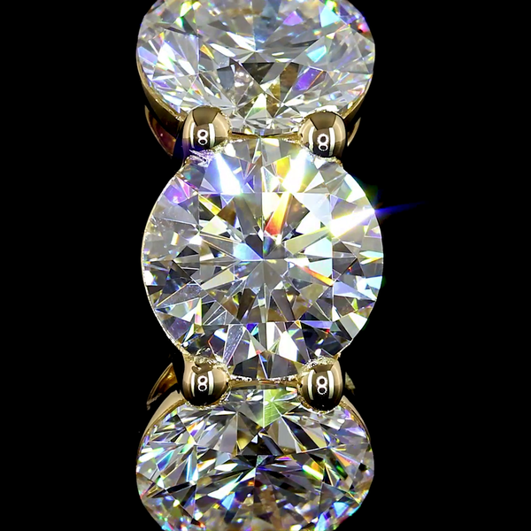 Lab-Grown 4.39 Carat Round E-VS Diamond 14K Yellow Gold Huggies Earrings