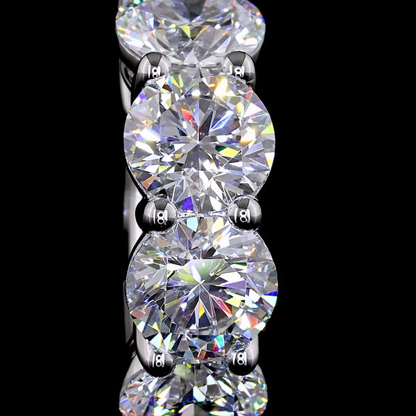 Lab-Grown 2.99 Carat Round E-VS Diamond 14K White Gold Huggies Earrings