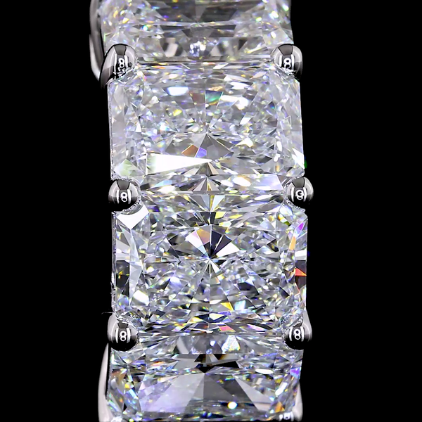 Lab-Grown 6.03 Carat Radiant E-VS Diamond 14K White Gold Huggies Earrings