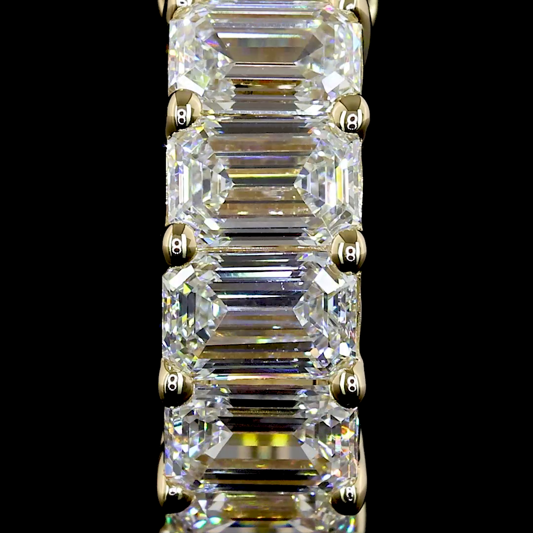 Lab-Grown 2.05 Carat Emerald E-VS Diamond 14K Yellow Gold Huggies Earrings