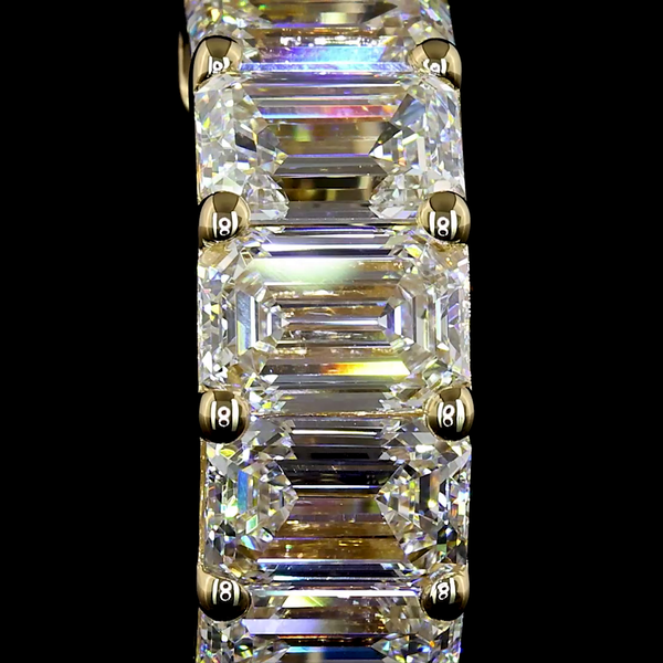 Lab-Grown 3.26 Carat Emerald - Diamond 14K Yellow Gold Huggies Earrings