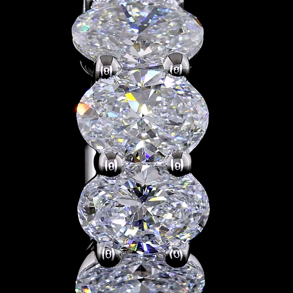 Lab-Grown 1.99 Carat Oval E-VS Diamond 14K White Gold Huggies Earrings