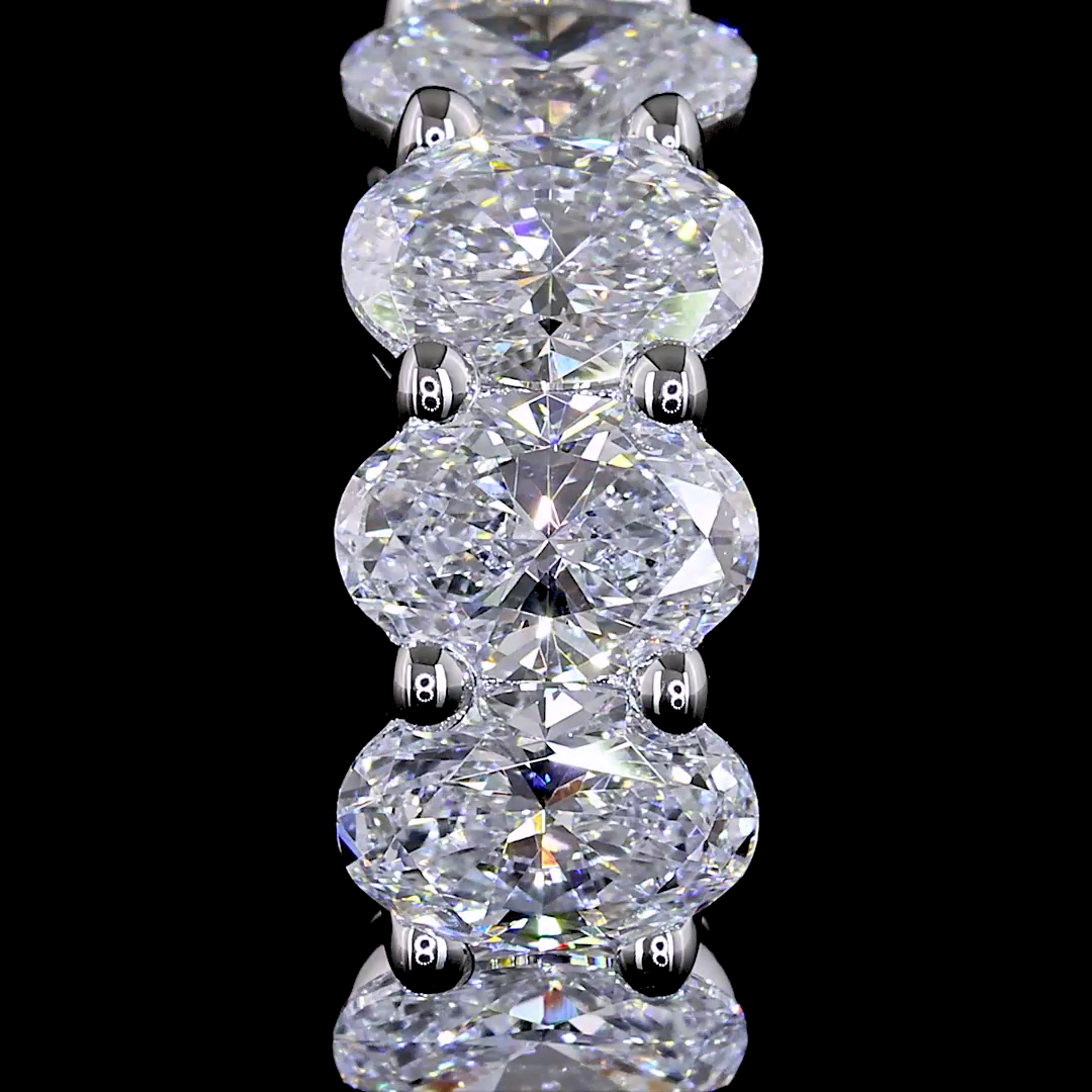 Lab-Grown 2.29 Carat Oval E-VS Diamond 14K White Gold Huggies Earrings