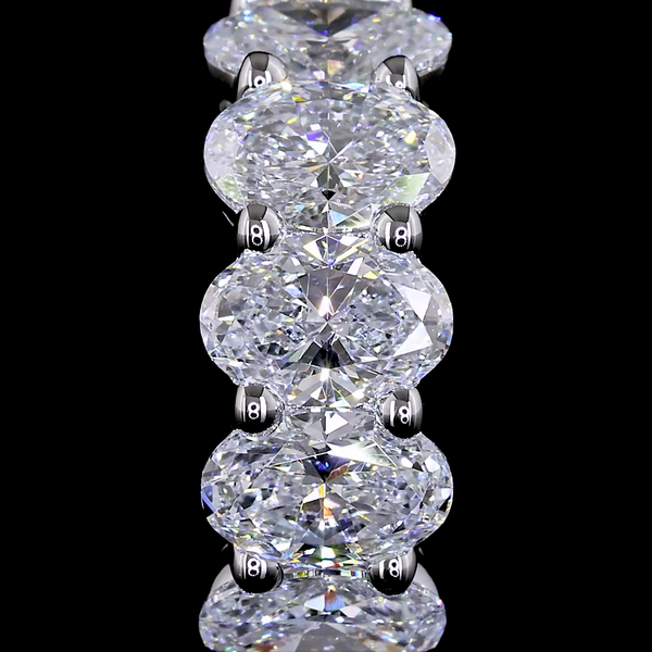 Lab-Grown 2.29 Carat Oval E-VS Diamond 14K White Gold Huggies Earrings