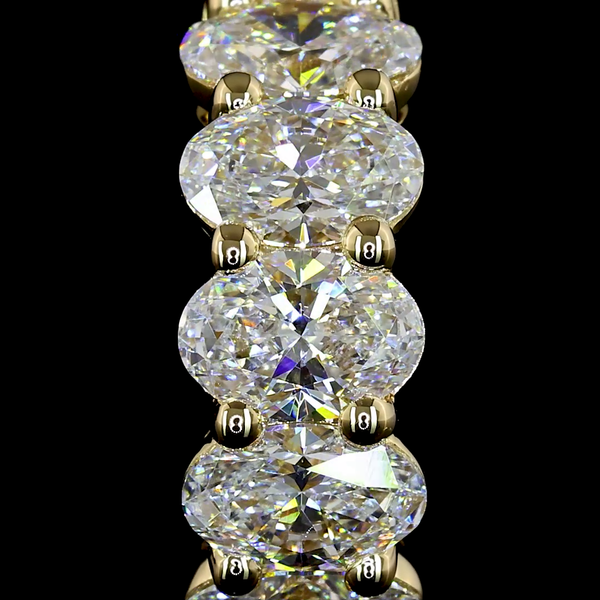 Lab-Grown 2.23 Carat Oval E-VS Diamond 14K Yellow Gold Huggies Earrings