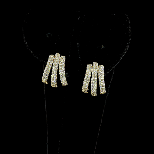 Lab-Grown 1.35 Carat Round E-VS1 Diamond 14K Yellow Gold Special Earrings