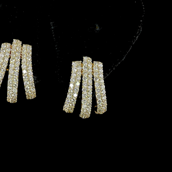 Lab-Grown 1.35 Carat Round E-VS1 Diamond 14K Yellow Gold Special Earrings