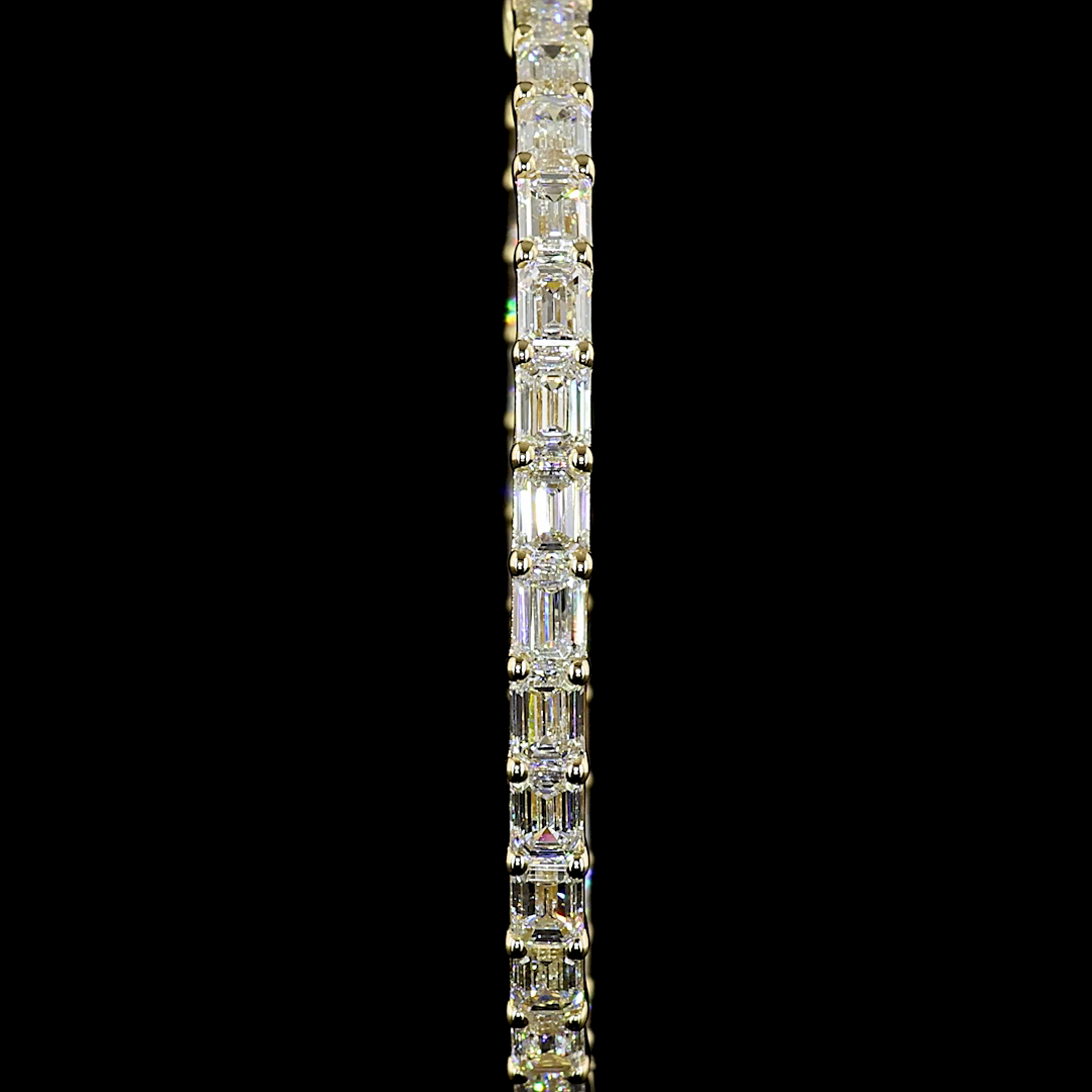 Lab-Grown 6.4 Carat Emerald E-VS Diamond 14K Yellow Gold Hoops Earrings