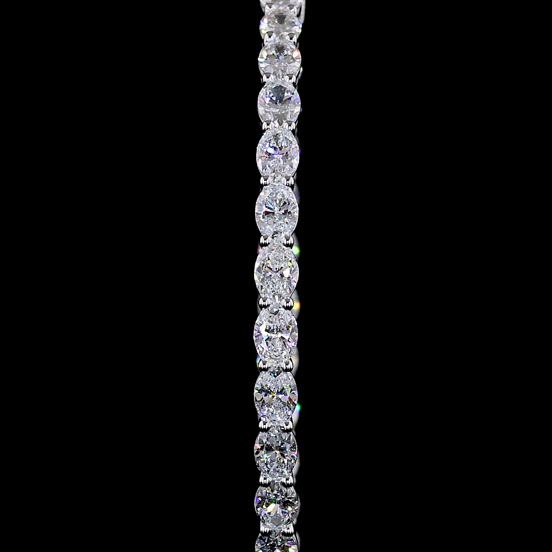 Lab-Grown 6.22 Carat Oval E-VS Diamond 14K White Gold Hoops Earrings