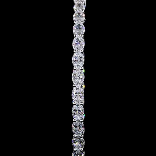 Lab-Grown 6.22 Carat Oval E-VS Diamond 14K White Gold Hoops Earrings