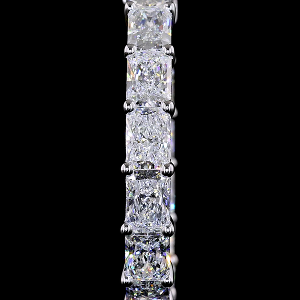 Lab-Grown 9.05 Carat Radiant - Diamond 14K White Gold Hoops Earrings