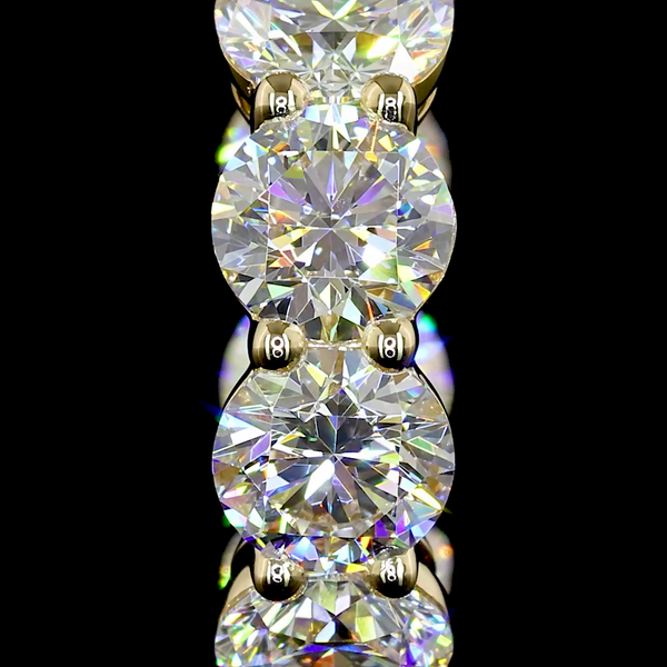 Lab-Grown 3.87 Carat Round - Diamond 14K Yellow Gold Huggies Earrings