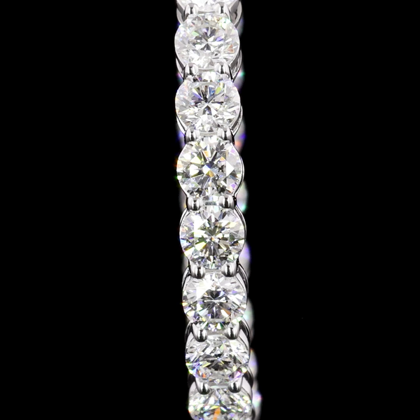 Lab-Grown 2.04 Carat Round F-VS2 Diamond 14K White Gold Hoops Earrings