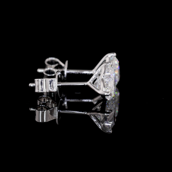 Lab-Grown 1.66 Carat Heart F-VVS2 Diamond 14K White Gold Studs Earrings