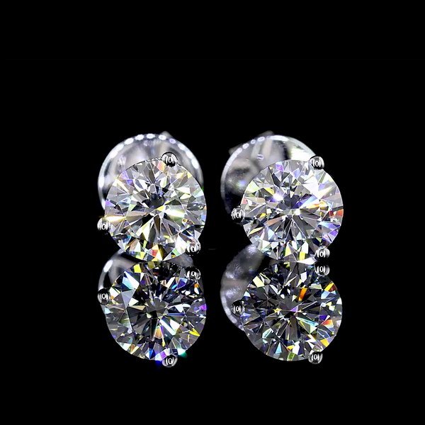 Lab-Grown 1.01 Carat Round E-VS1 Diamond 14K White Gold Martini Earrings