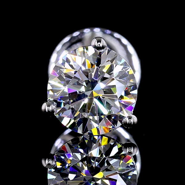 Lab-Grown 1.01 Carat Round E-VS2 Diamond 14K White Gold Martini Earrings
