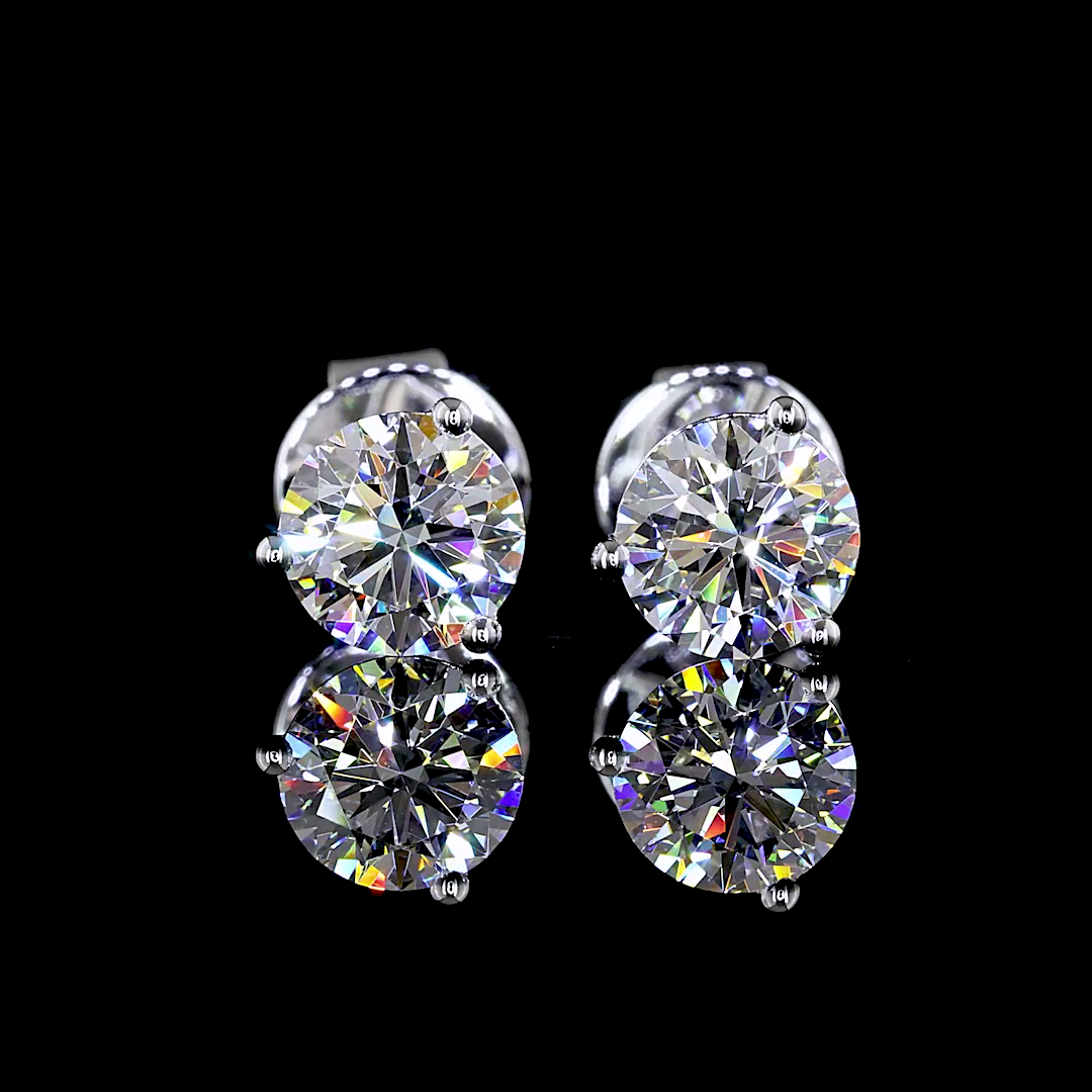 Lab-Grown 1.01 Carat Round E-VS2 Diamond 14K White Gold Martini Earrings