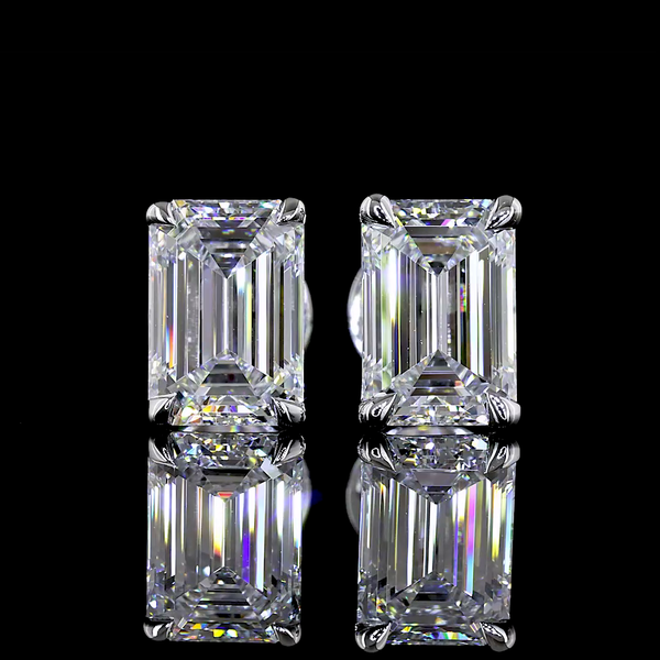Lab-Grown 2.04 Carat Emerald D-VVS2 Diamond 14K White Gold Martini Earrings