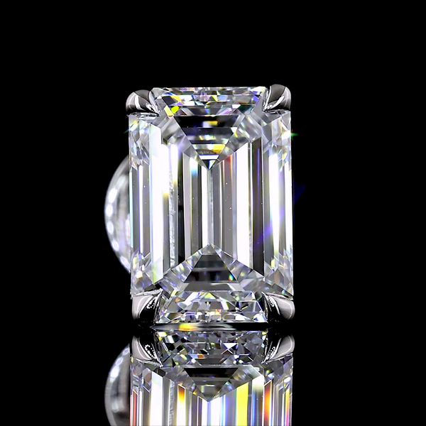 Lab-Grown 2.1 Carat Emerald E-VVS2 Diamond 14K White Gold Studs Earrings