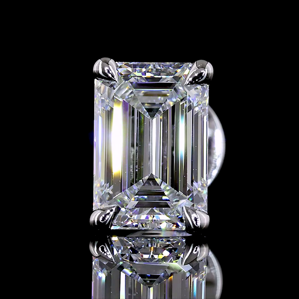 Lab-Grown 2.1 Carat Emerald E-VS1 Diamond 14K White Gold Studs Earrings