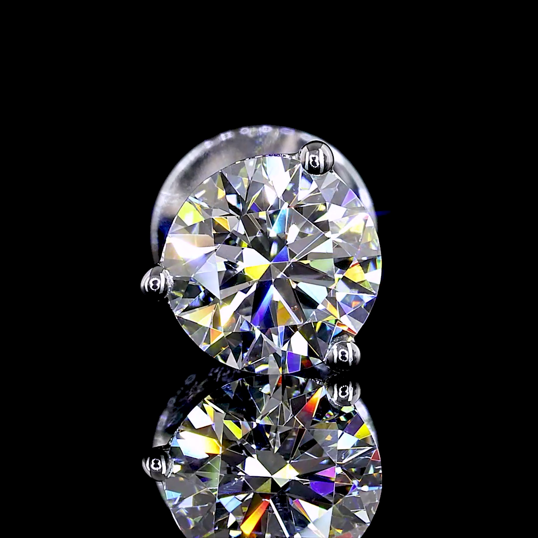 Lab-Grown 1 Carat Round E-VS1 Diamond 14K White Gold Martini Earrings