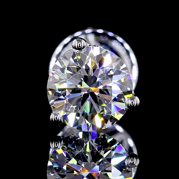 Lab-Grown 1.01 Carat Round D-VS1 Diamond 14K White Gold Martini Earrings